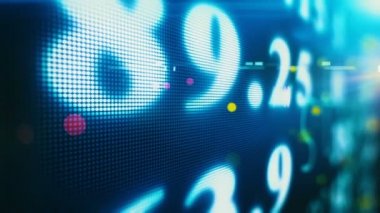 Borsa ticker rasgele endeks numaraları led modern ekran rakamları görünür