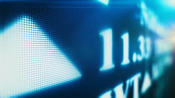 Três linhas de números de índice de ticker de ações, acrônimo da empresa parede dados financeiros — Vídeo de Stock