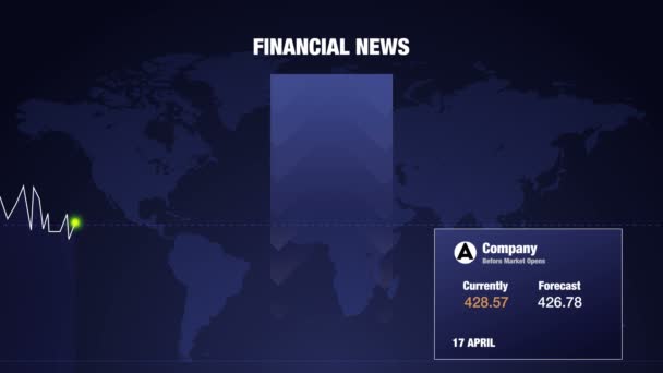 Finanční graf pro vývoj společnosti, růst podnikatelských indexů a cen — Stock video