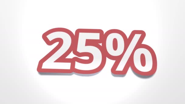 Kedvezmények a 25 40 50 70 százalékkal vágott papír, üzlet értékesítése az áruk és szolgáltatások — Stock videók