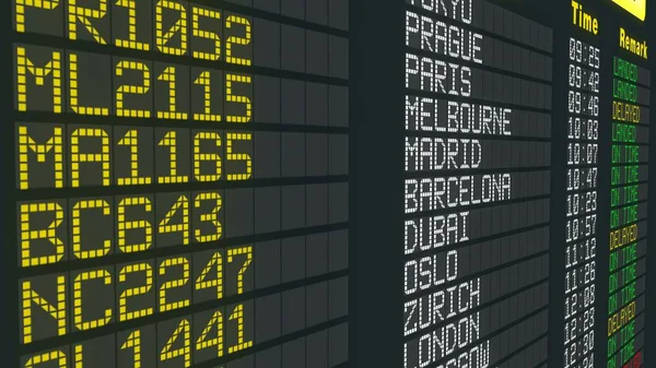 İptal edilen uçuş havaalanı masa işareti, uluslararası varış hava programı iptal