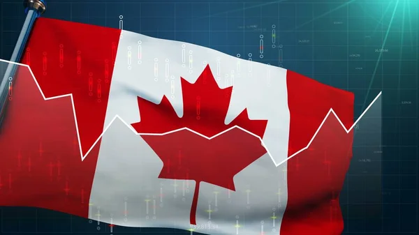 Borsa arka plan kanada bayrağı, ticaret finans Toronto, dolar para birimi