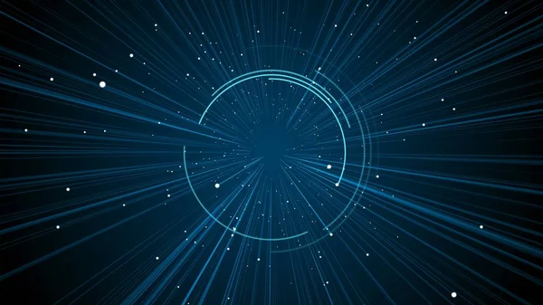 Kullanıcı logosu için dijital kozmos arka plan, bilgisayar evren uzayda uçan