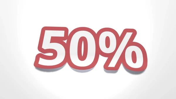 Discount of 50 percent percent cut from paper, shop sale of goods and services — Stock Photo, Image