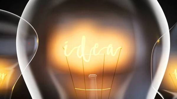 アイデアの価値、電球が輝く、他の異なる電球成功マーケティングチーム — ストック写真
