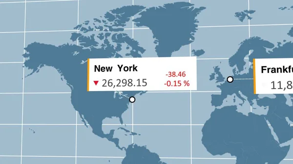 Fallende New York wichtigsten US-Aktienindex Gewinn, Welt Ökomoniewert nach unten — Stockfoto