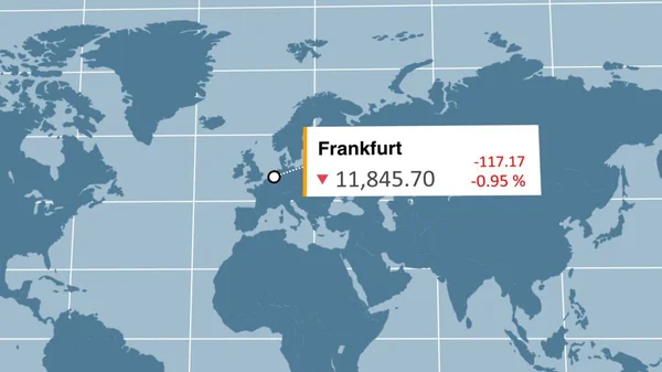 フランクフルトの主要な欧州株式市場指数の利益、世界のエコモン値の下落 ストック写真