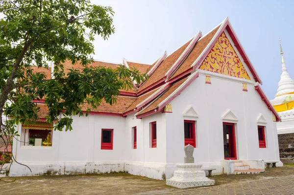White Church Tree Temple Nan Thailand — стоковое фото