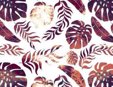 Tropikal çiçek tasarımı deseni, tropikal illüstrasyon deseni, tropikal batik tasarım deseni, çok renkli