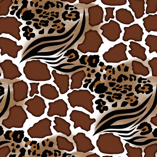 Modello Leopardo Zebra Giraffa Sfondo Illustrazione Disegno Leopardo Gradiente Zebra — Foto Stock