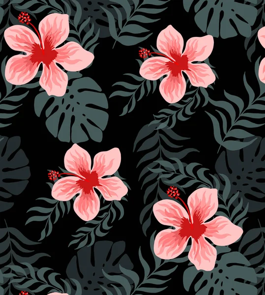 Tropisch Bloemendessin Tropisch Illustratiepatroon Tropisch Batik Dessin Veelkleurig — Stockfoto