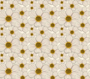 Kusursuz çiçek deseni. Çiçek illüstrasyon tasarımı deseni.