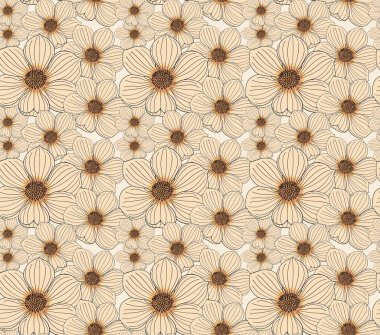 Kusursuz çiçek deseni. Çiçek illüstrasyon tasarımı deseni.