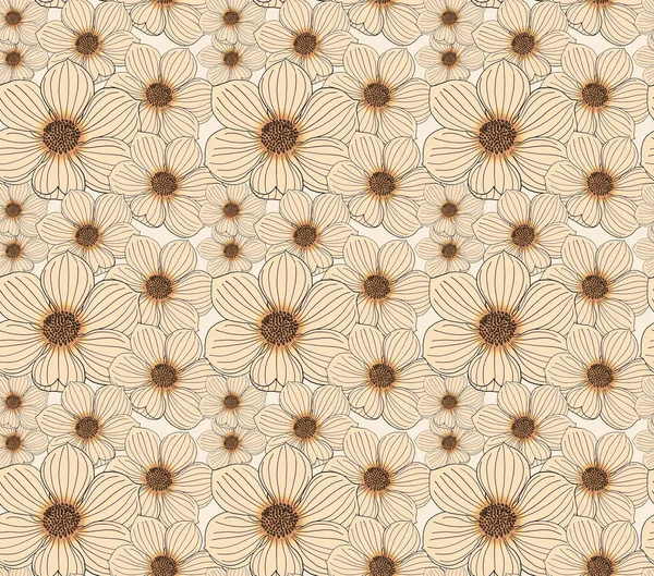 シームレスな花のパターン 花のイラストデザインパターン — ストック写真