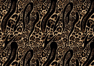 Leopar ve zebra desenli tasarım, illüstrasyon arka planı, gradyan leopar ve zebra deseni