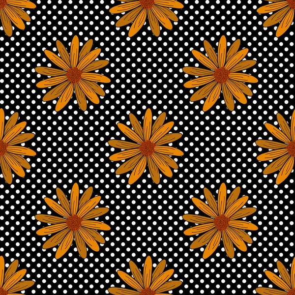 Polkadot flower pattern design, polkadot background