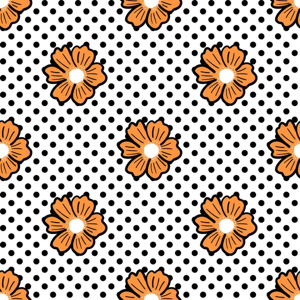 Polkadot Blumenmuster Design Polkadot Hintergrund — Stockfoto