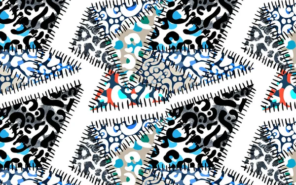 Patchwork Leopard Zebra Design Pattern Leopard Ethnic Pattern Seamy Patchwork — Stock fotografie