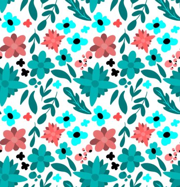 Kusursuz çiçek deseni. Çiçek illüstrasyon tasarımı deseni.