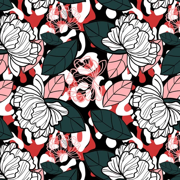 Leopard Flower Pattern Design Illustration Background Fabric Textile — Stock Photo, Image