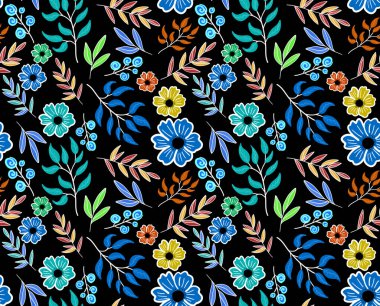 Kusursuz çiçek deseni. Çiçek illüstrasyon tasarımı deseni.