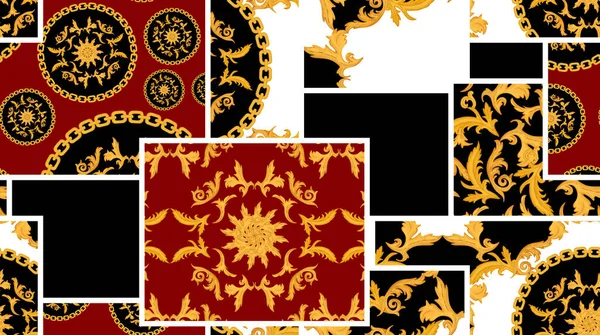 Podszewka Mozaiki Geometryczne Wzornictwo Wzór Barokowy Etniczny Szwowa Mozaika — Zdjęcie stockowe