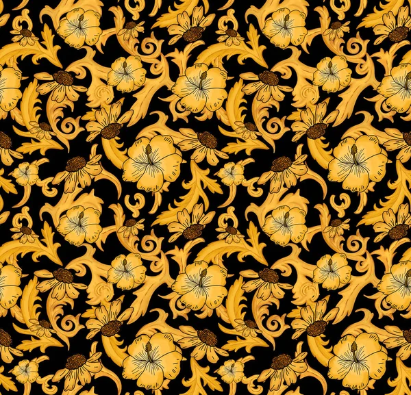 Conception Baroque Motif Fleur Pour Tissu Textile Photo De Stock