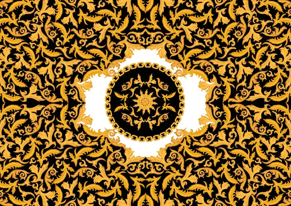 Golden Baroque Chain Pattern Design — Stock Photo, Image