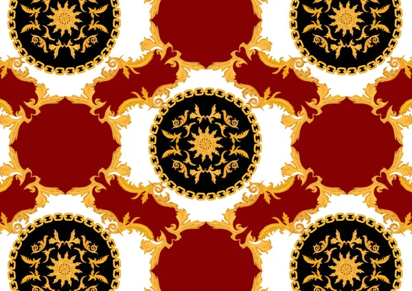 Golden baroque chain pattern design.