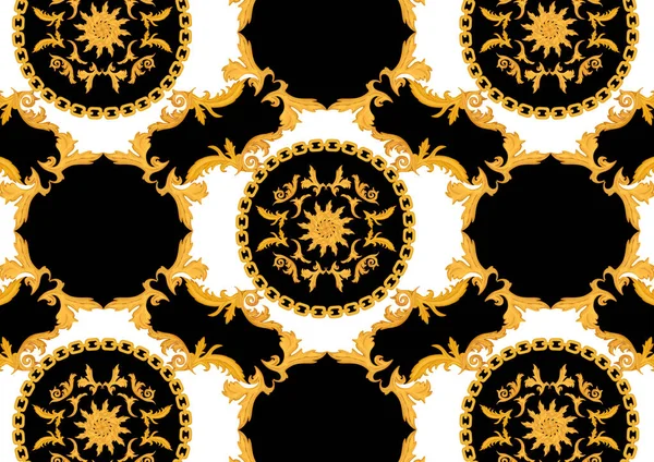 Golden Baroque Chain Pattern Design — Stock Photo, Image