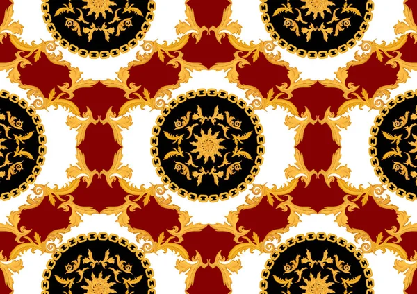 Golden Baroque Chain Pattern Design — Stock Photo, Image