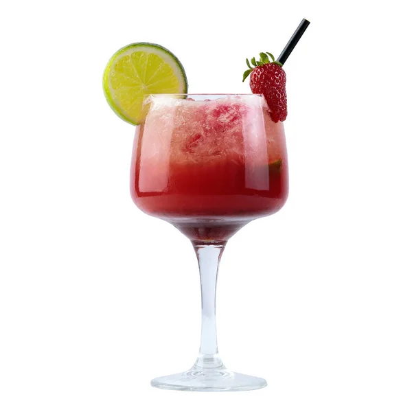 Jahodové Daiquiri Bílém Pozadí — Stock fotografie