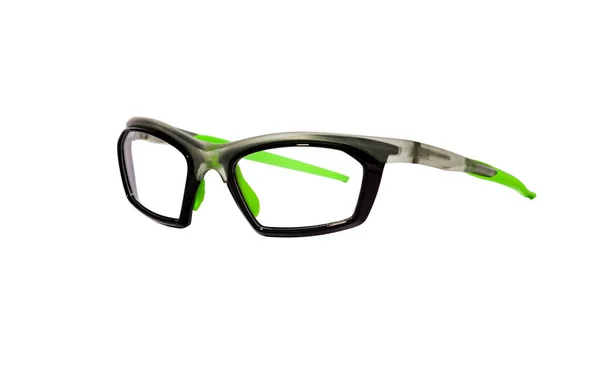 Grey Green Sport Glasses White Background — Stock Photo, Image