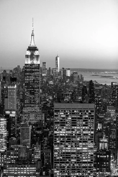 Paisagem Nova Iorque Fotografia Preto Branco — Fotografia de Stock