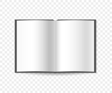 Yalıtılmış zemin üzerine yayılmış vektör boş açık kitap