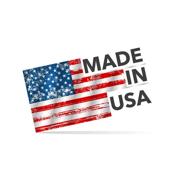 Illustration Made Usa Flag White Background — Stock Vector