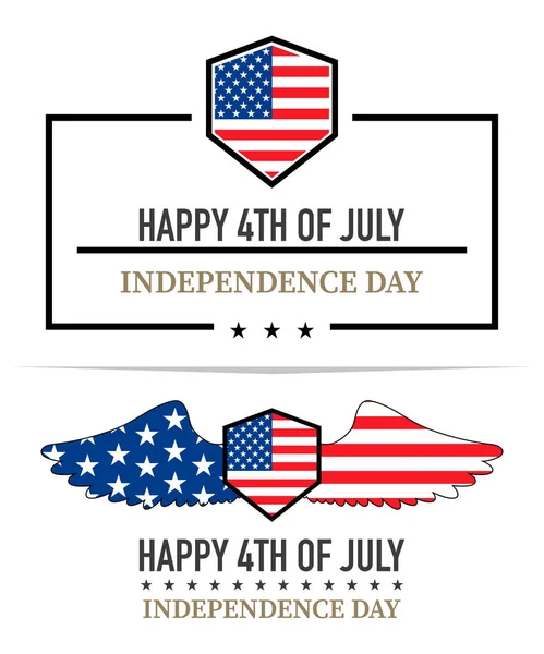 Independence Day Labels Vector Illustration White Background — Stock Vector