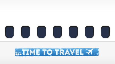 Düz tasarımında seyahat, vektör çizim vakti geldi