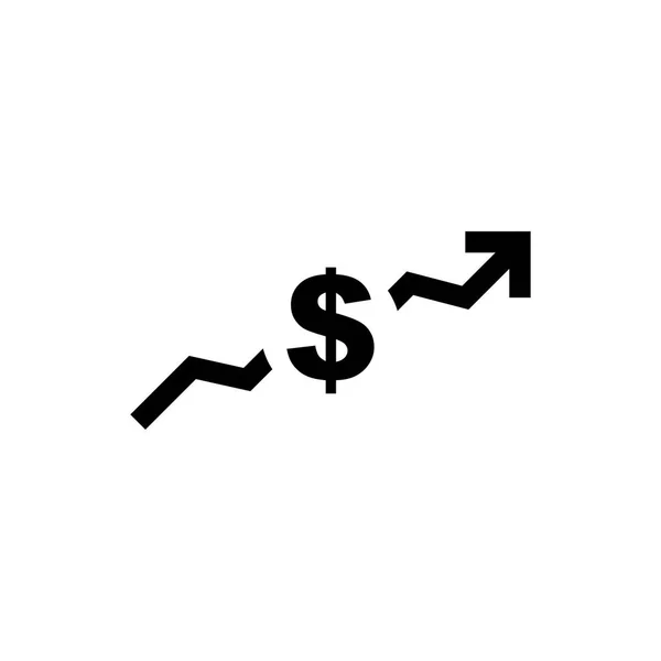 Dollar Arrow Indicates Price Increase Icon Vector — Stock Vector