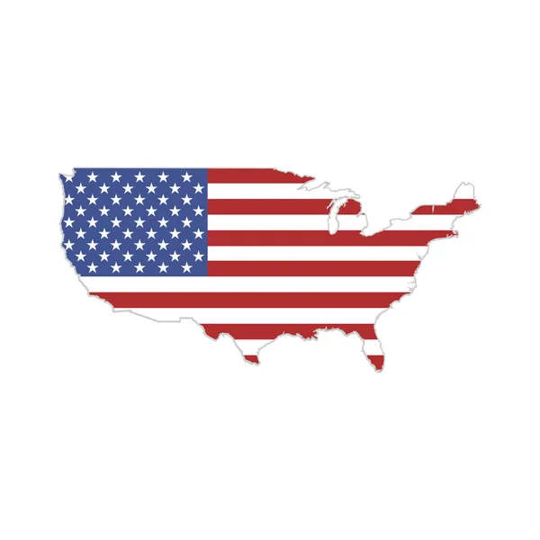 Estados Unidos Bandera Americana Sobre Fondo Blanco — Vector de stock