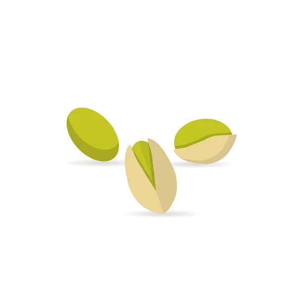 Pistacho Icono Plano Con Sombra Sobre Fondo Blanco — Vector de stock