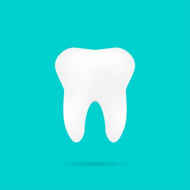 Gölge, vektör çizim turkuaz zemin üzerine diş