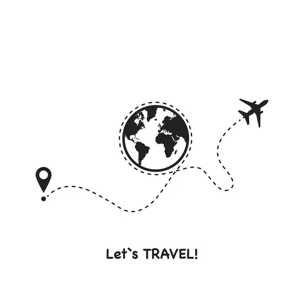 Let Travel White Background Vector Illustration — Stock Vector