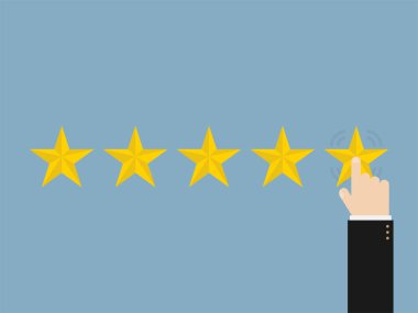 Vektör çizim beş yıldız elle, şık tasarım