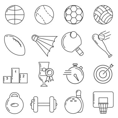 Çizgi stili, spor top simgeler kümesi