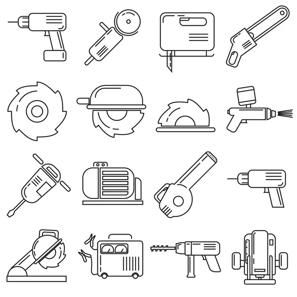 Icônes Sur Thème Des Fournitures Construction Sur Fond Blanc — Image vectorielle