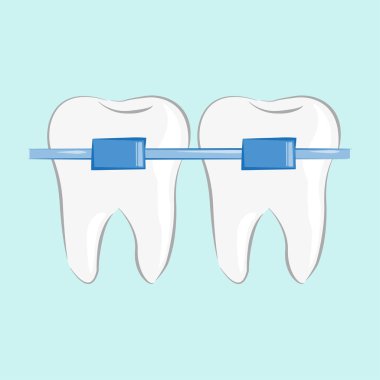 Diş ayraçlar içinde düz stil, vektör çizim, şık tasarım