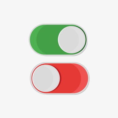 Ve beyaz bir arka plan üzerinde düz stil düğmesini kapalı vektör