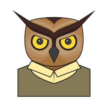 Baykuş düz stil içinde beyaz bir arka plan üzerinde vektör