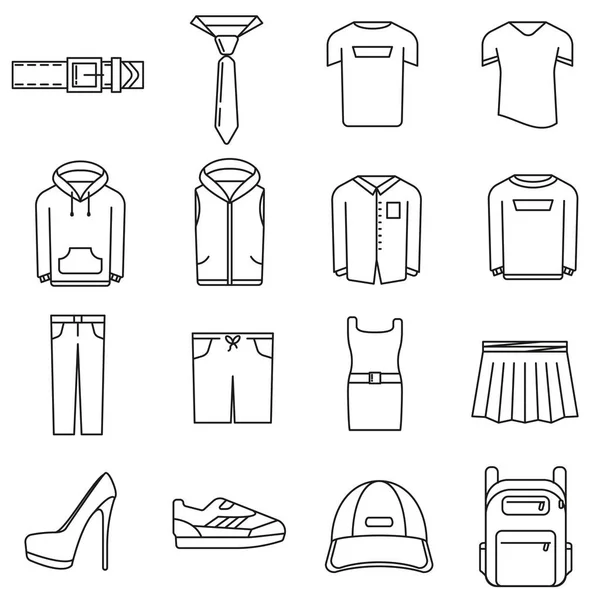 Symbole Zum Thema Damen Und Herrenbekleidung Stil Der Linien — Stockvektor